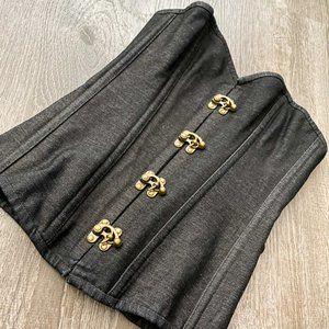 Black Denim Steampunk Corset